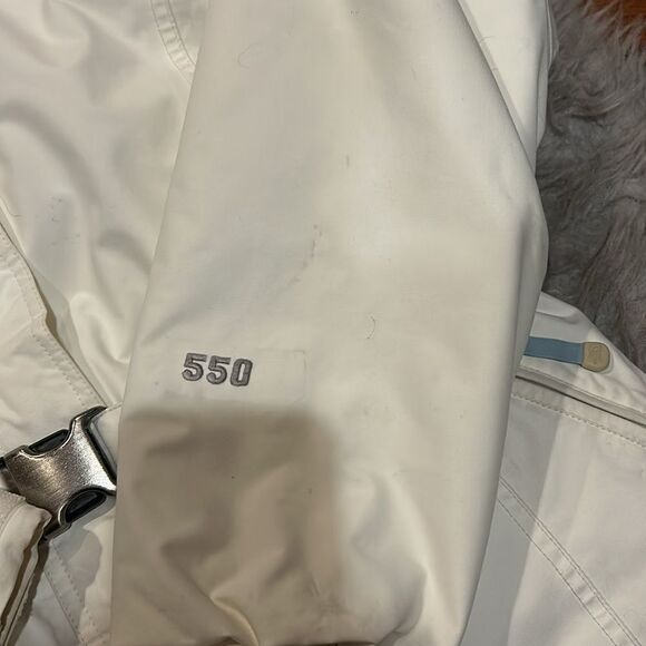 The north face white and gray belted logo nylon Insulated winter jacket - Picture 4 of 11